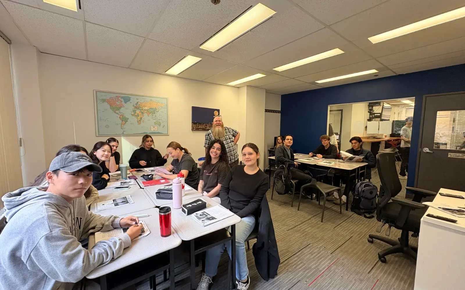 ILAC students at Oxford Vancouver with teacher Mat Malone